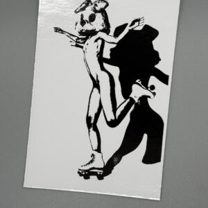 Bunny Skates Line Art Vinyl sticker