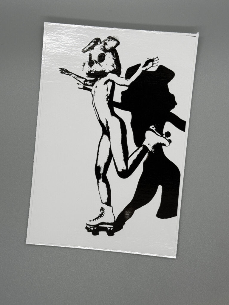 Bunny Skates Line Art Vinyl sticker