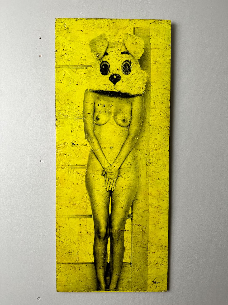 Hand made 14" x 34" art, signed by Sean