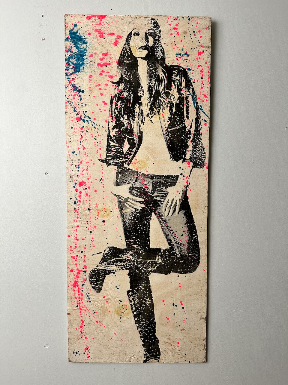 Hand made 14" x 34" art, signed by Sean
